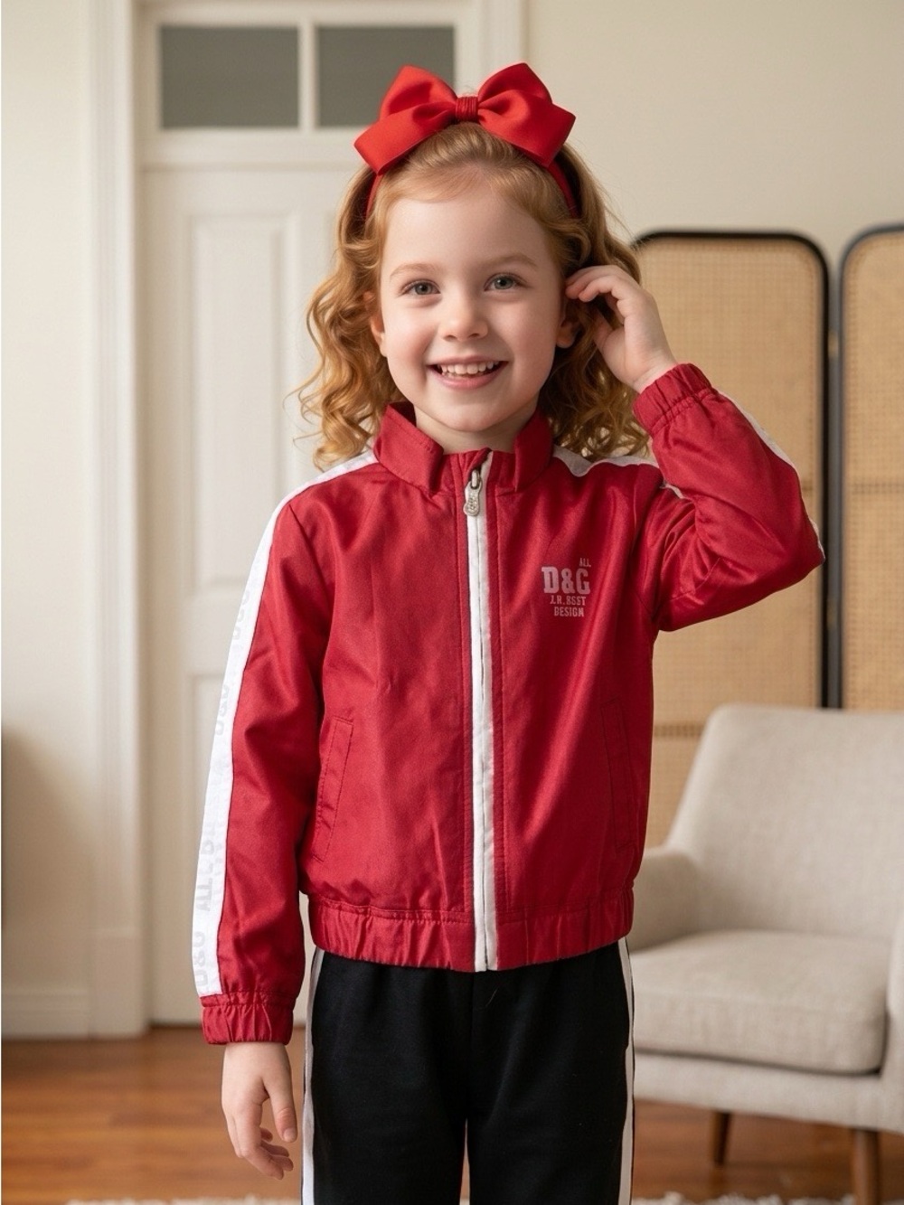 D&G Kids Red Jacket with White Accents